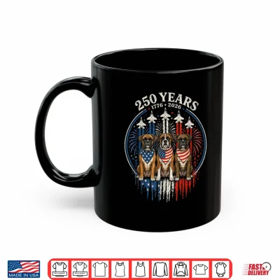 Mug 250 Years America Boxer Dog Patriotic USA 4th of July Shirt