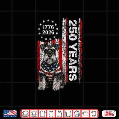 Design 250 Years America Miniature Schnauzer USA 4th of July Shirt