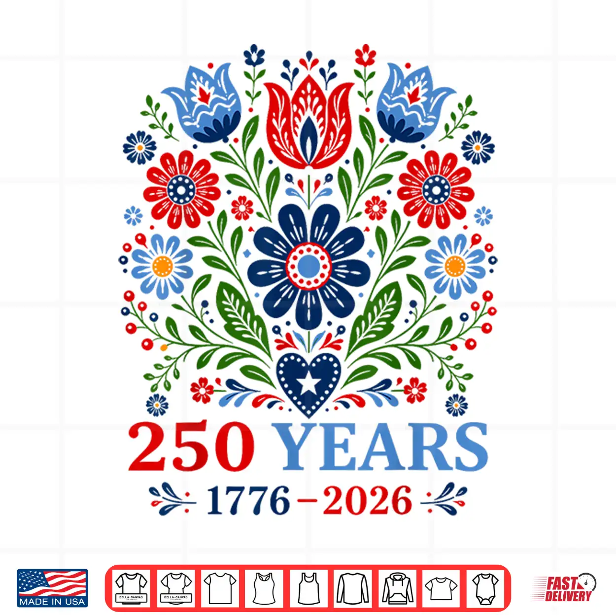 1776 2026 America Anniversary 4Th July Usa Birthday Floral Shirt 1776 2026 America Anniversary 4Th July Usa Birthday Floral Shirt