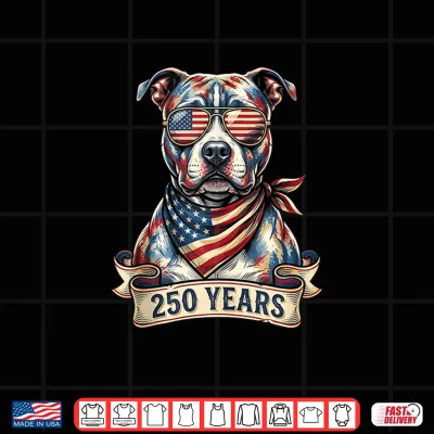 Design 250th Anniversary USA 1776 2026 Dog Vintage Pitbull Shirt