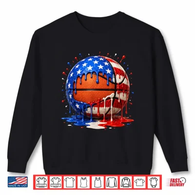 Sweatshirt Basketball Ice Cream Drip Patriotic 4th of July Shirt