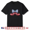 Coquette Bow Patriotic Usa American Flag 4Th Of July Women Shirt