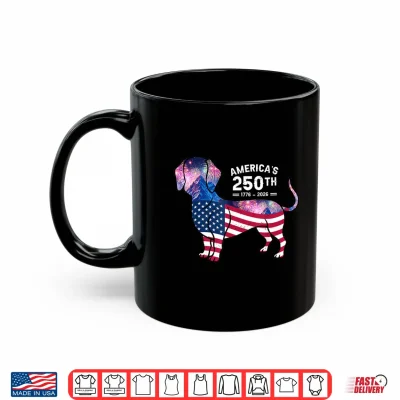 Mug Dachshund USA Americas 250th Patriotic Wiener Dog Fireworks Shirt