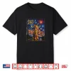 Giraffe Art On America 250 Anniversay 4Th Of July Usa Flag Shirt