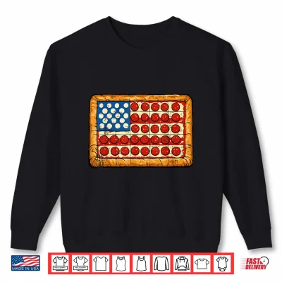 Sweatshirt Funny 4th July Pizza USA Flag Patriotic Food Men Women Kids Shirt