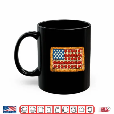 Mug Funny 4th July Pizza USA Flag Patriotic Food Men Women Kids Shirt