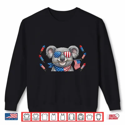Sweatshirt Funny Koala American USA Flag Memorial Day 4th of July Shirt