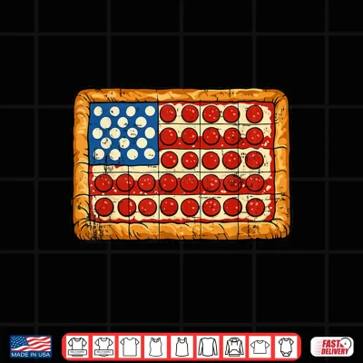 Design Funny 4th July Pizza USA Flag Patriotic Food Men Women Kids Shirt