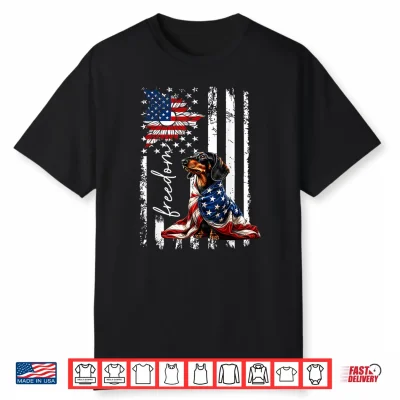 Patriotic 4Th Of July Weiner Dachshund Dog Freedom Women Shirt