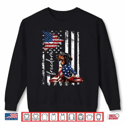 Sweatshirt Patriotic 4th of July Weiner Dachshund Dog Freedom Women Shirt