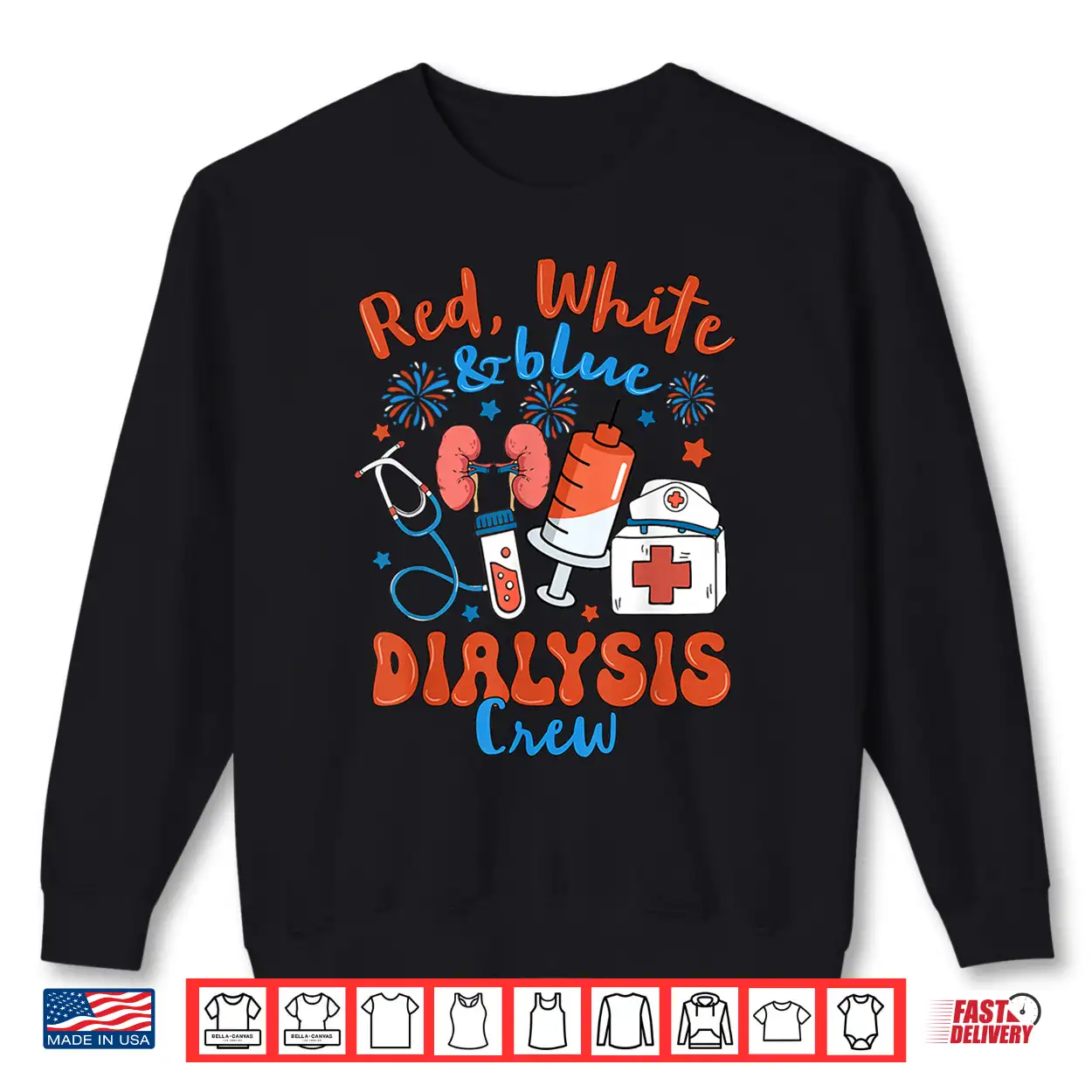 Red White Blue Dialysis Crew Fireworks 4Th Of July Shirt Red White Blue Dialysis Crew Fireworks 4Th Of July Shirt