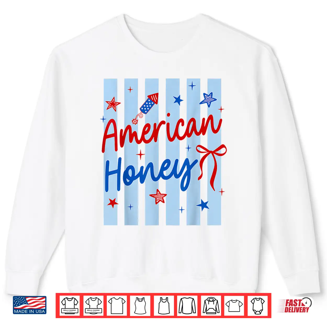 Striped American Honey Coquette Bow Flower 4Th Of July Usa Shirt Striped American Honey Coquette Bow Flower 4Th Of July Usa Shirt