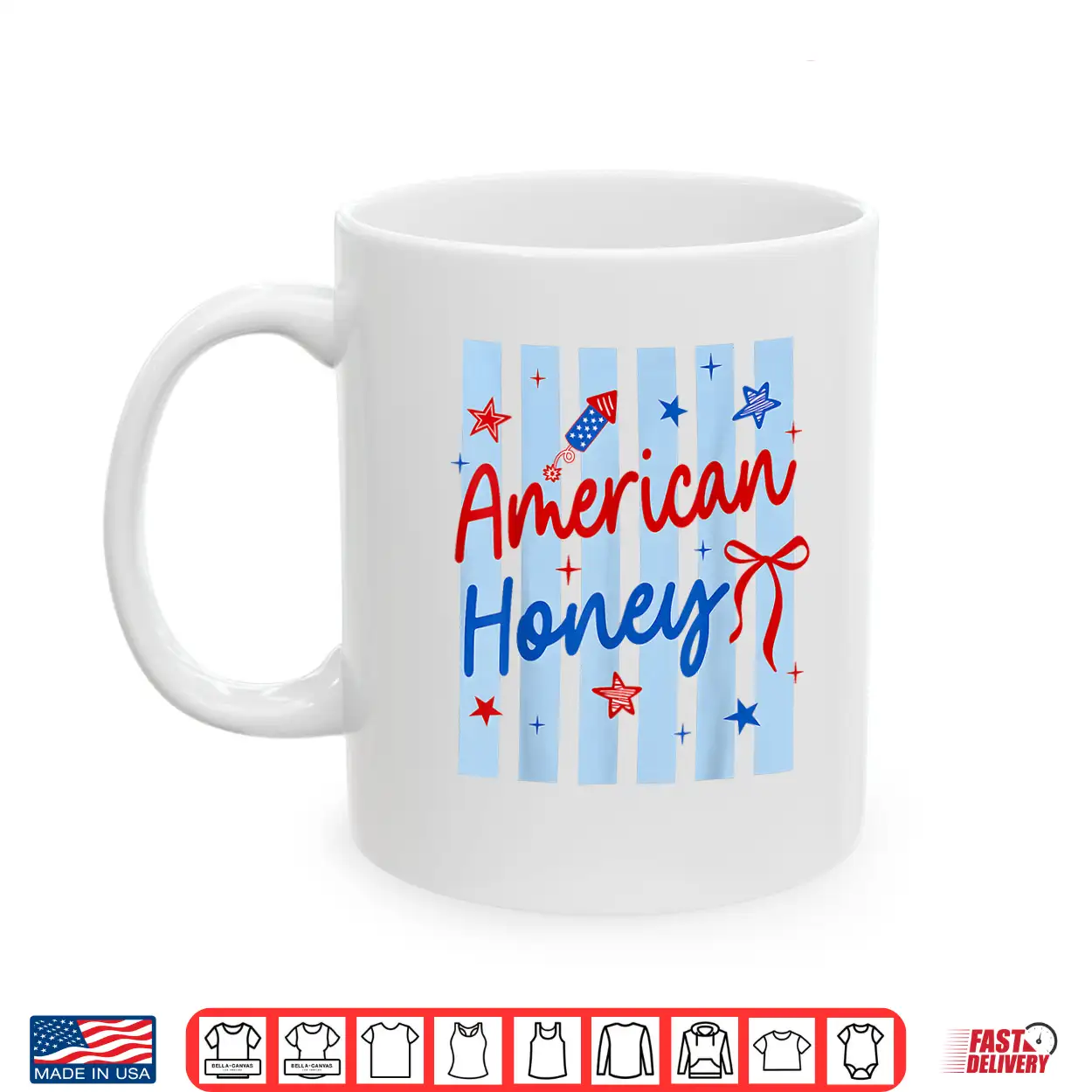 Striped American Honey Coquette Bow Flower 4Th Of July Usa Shirt Striped American Honey Coquette Bow Flower 4Th Of July Usa Shirt