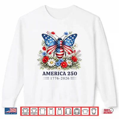Sweatshirt 250th Anniversary Patriotic Bee USA Flag 4th of July Outfits Shirt