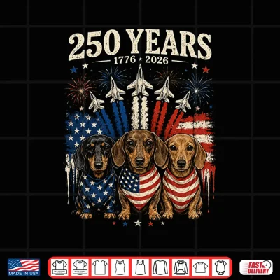 Design 250 Years America Dachshund Patriotic USA 4th of July Shirt