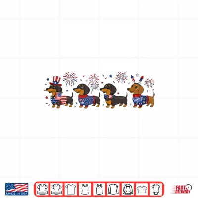 Dachshund Weiner Dog 4Th Of July Us American Flag Patriotic Shirt 4 Design Dachshund Weiner Dog 4th of July US American Flag Patriotic Shirt
