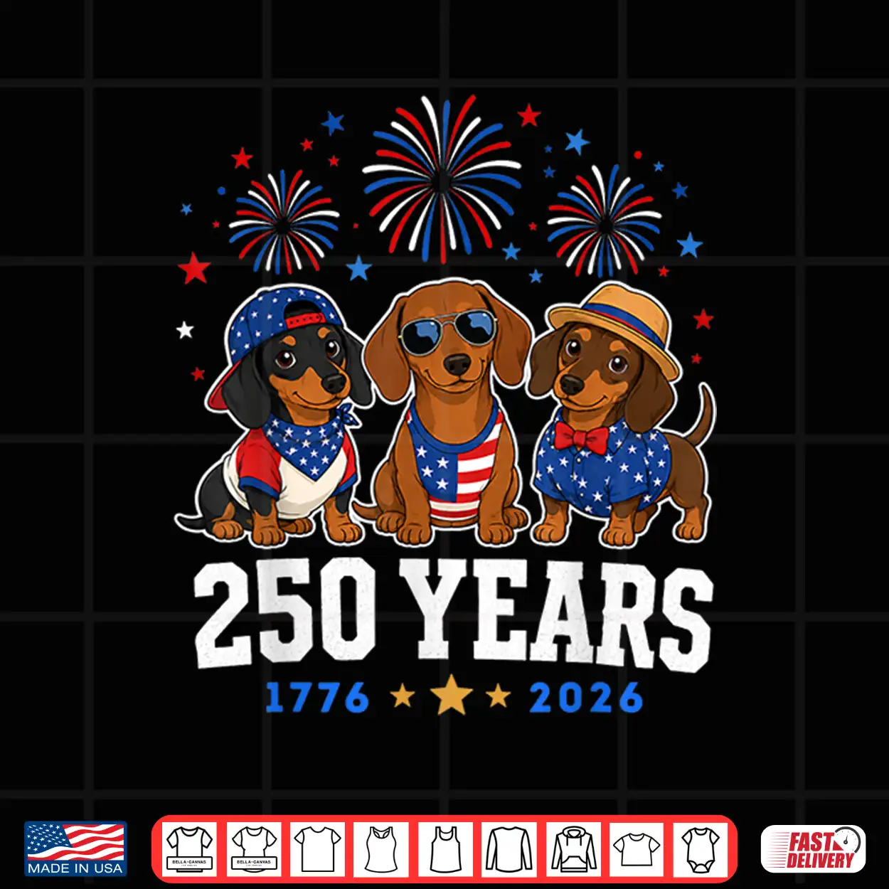 Dachshund 250 Anniversary Usa 250Th Dachshund 4Th Of July Shirt Dachshund 250 Anniversary Usa 250Th Dachshund 4Th Of July Shirt