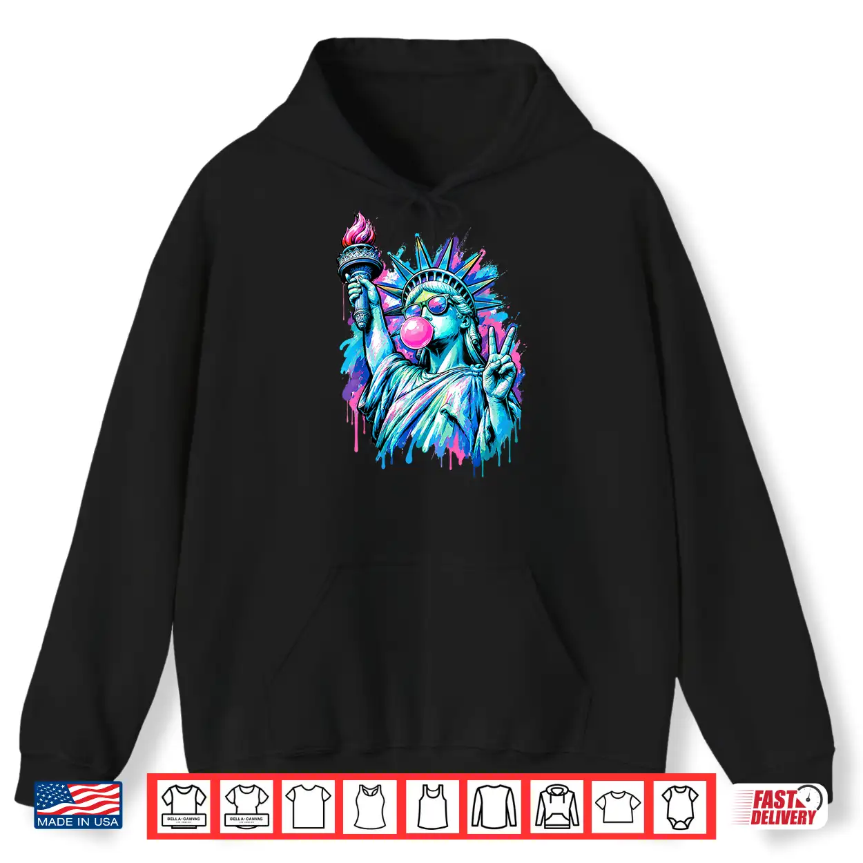 Funny Statue Of Liberty Blowing Bubble Gum 4Th Of July Girl Shirt Funny Statue Of Liberty Blowing Bubble Gum 4Th Of July Girl Shirt
