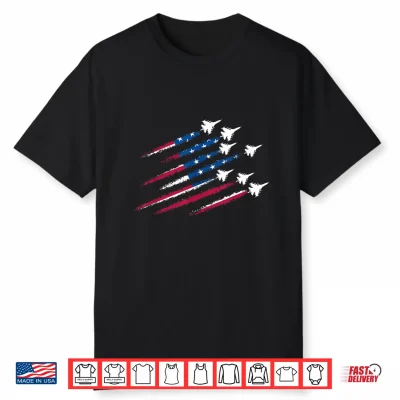 Patriotic Jets Fourth Of July Usa American Flag Men Women Shirt