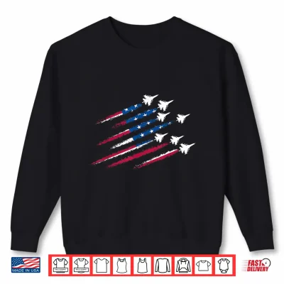 Sweatshirt Patriotic Jets Fourth of July USA American Flag Men Women Shirt