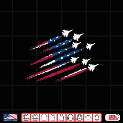 Design Patriotic Jets Fourth of July USA American Flag Men Women Shirt