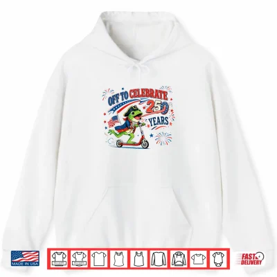 Hoodie Retro Frog US Flag Off to Celebrate 250 Years 4th of July Shirt