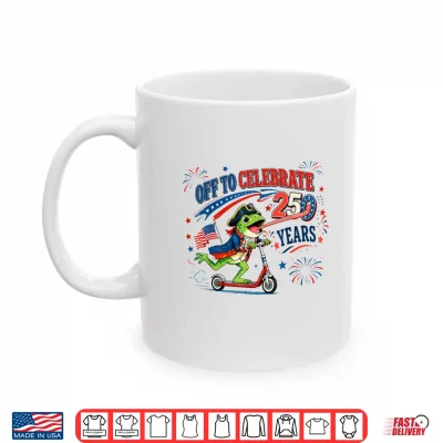 Mug Retro Frog US Flag Off to Celebrate 250 Years 4th of July Shirt