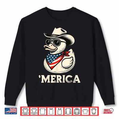 Sweatshirt Rubber Duck Duckie American Flag Bandana Cowboy Hat Country Shirt