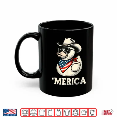 Mug Rubber Duck Duckie American Flag Bandana Cowboy Hat Country Shirt