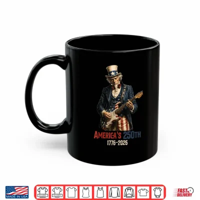 Mug Uncle Sam Playing Guitar 4th of July 250th Anniversary Shirt