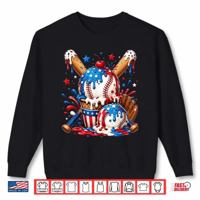 Vintage Baseball Patriotic 4Th Of July Shirt 2 Sweatshirt Vintage Baseball Patriotic 4th of July Shirt