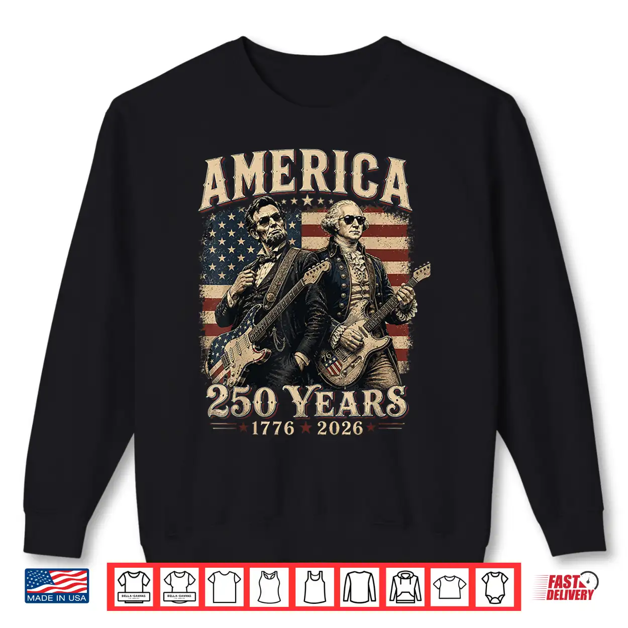 Washington And Abraham Playing Guitar Lincoln 4Th Of July Shirt Washington And Abraham Playing Guitar Lincoln 4Th Of July Shirt