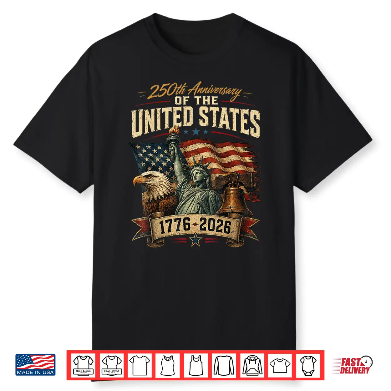 250 Years 1776 2026 Eagle American Flag 250Th 4Th Of July Shirt 250 Years 1776 2026 Eagle American Flag 250Th 4Th Of July Shirt