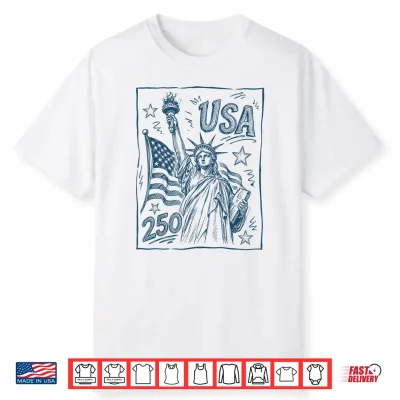 250Th 4Th Of July Statue Of Liberty American Flag Women Shirt