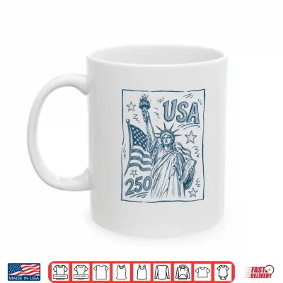 Mug 250th 4th of July Statue of Liberty American Flag Women Shirt