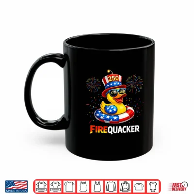 Mug 4th of July Duck Firequacker US Patriotic Funny 250 Years Shirt