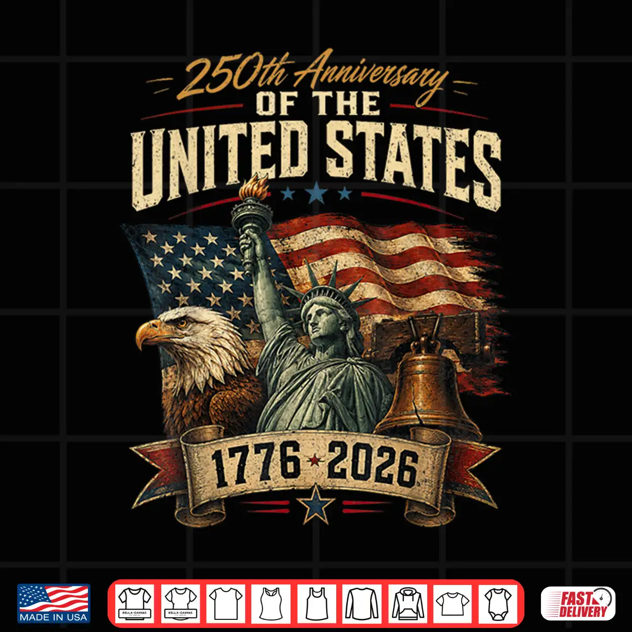 250 Years 1776 2026 Eagle American Flag 250Th 4Th Of July Shirt 250 Years 1776 2026 Eagle American Flag 250Th 4Th Of July Shirt