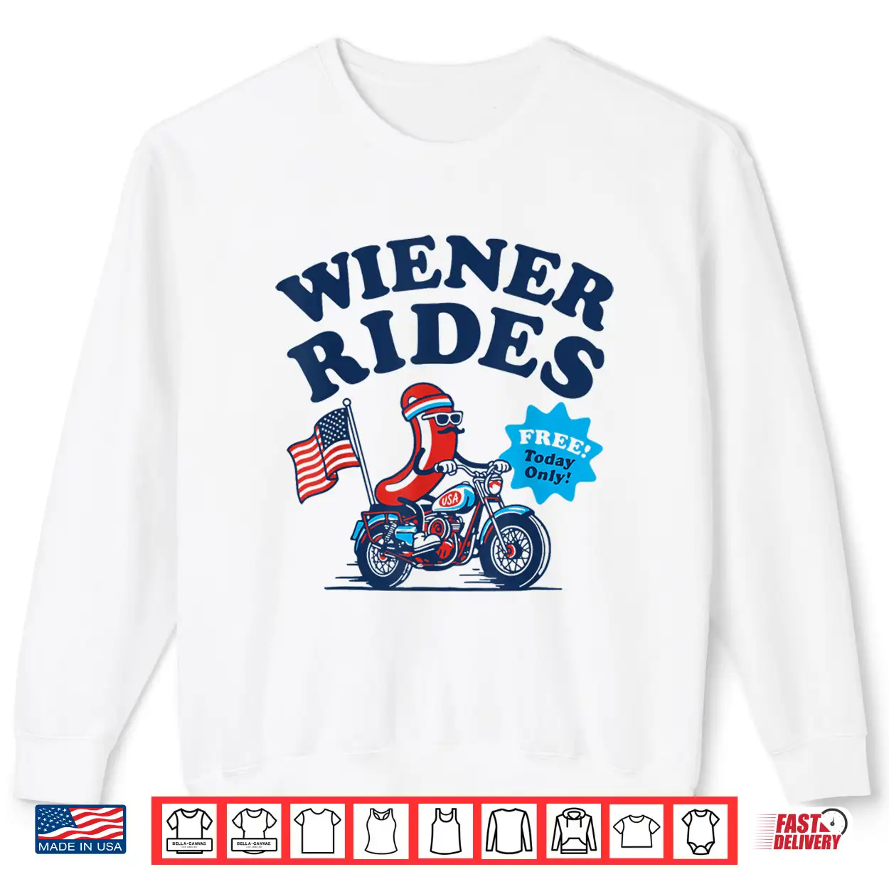 4Th Of July Funny Hot Dog Wiener Rides Shirt 4Th Of July Funny Hot Dog Wiener Rides Shirt