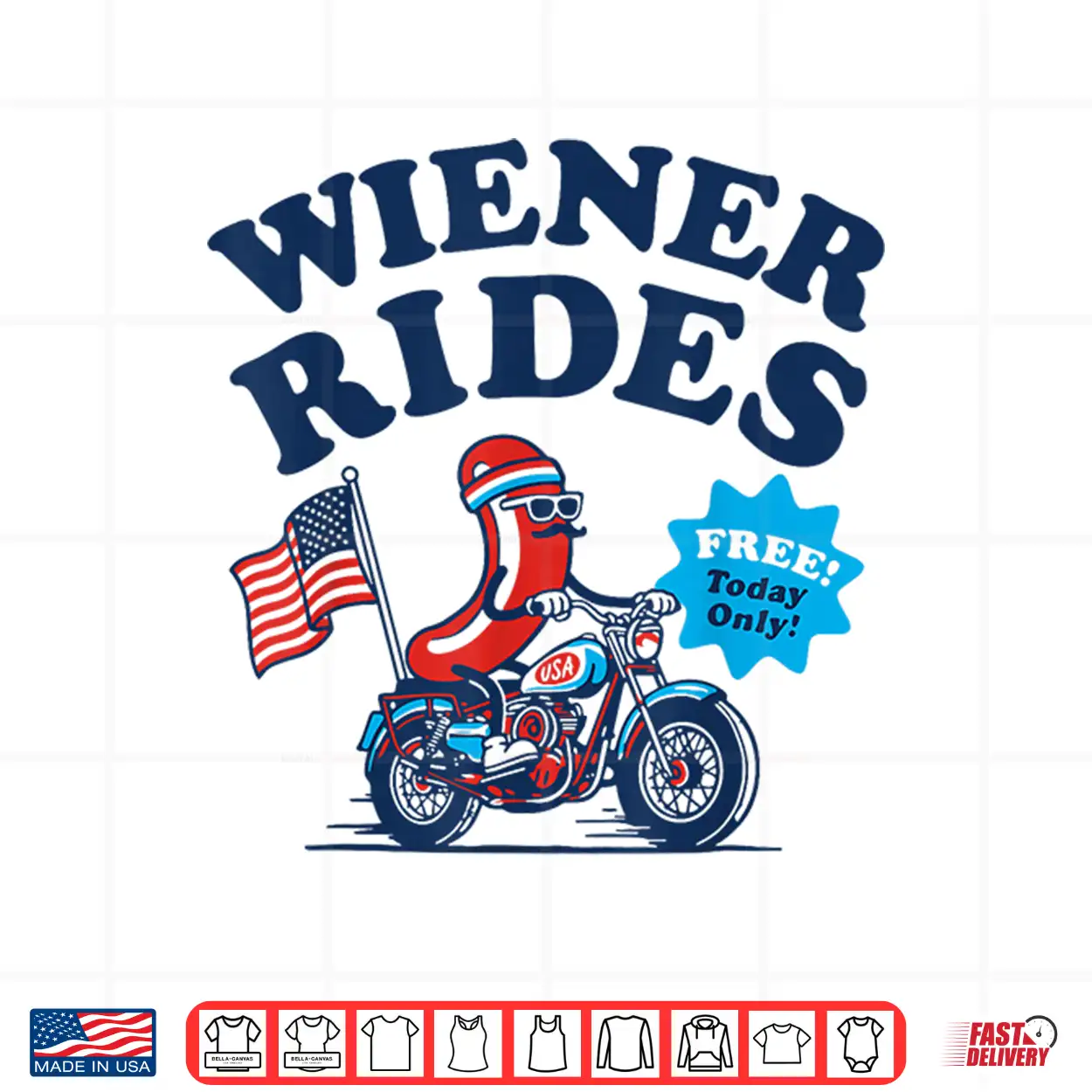 4Th Of July Funny Hot Dog Wiener Rides Shirt 4Th Of July Funny Hot Dog Wiener Rides Shirt
