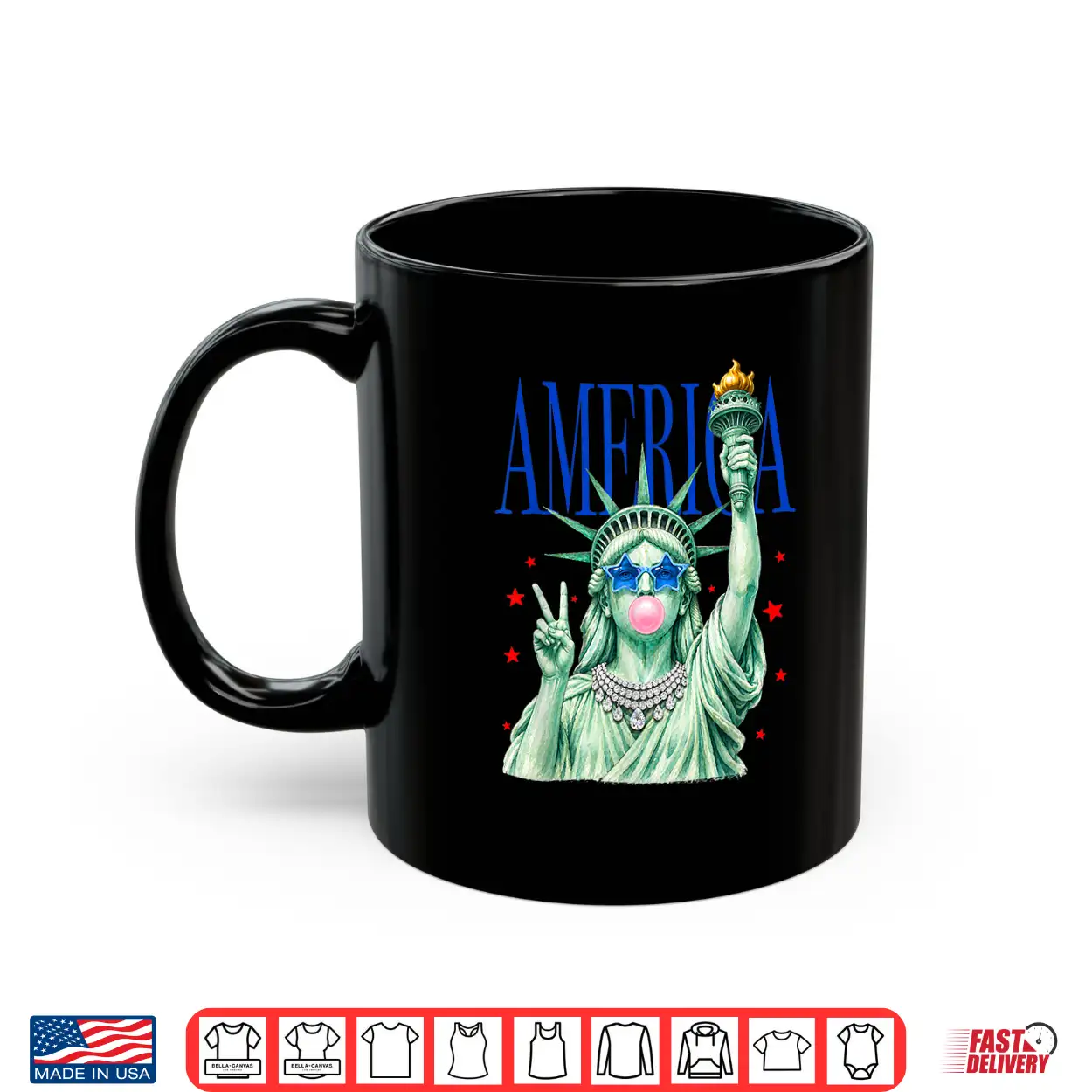 4Th Of July Statue Of Liberty Blowing Bubble Usa Girly Women Shirt 4Th Of July Statue Of Liberty Blowing Bubble Usa Girly Women Shirt