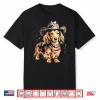 Dachshund Cowboy Hat Leopard Doxie American Flag 4Th Of July Shirt