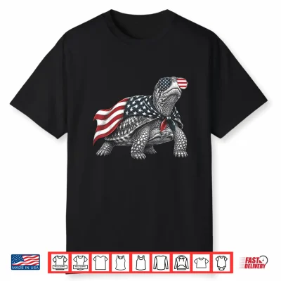 Eastern Box Turtle 4Th Of July Us American Flag Patriotic Shirt
