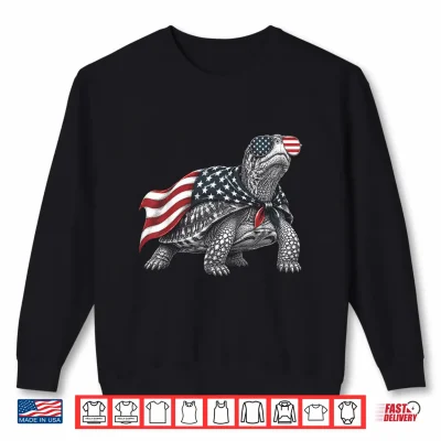 Sweatshirt Eastern Box Turtle 4th of July US American Flag Patriotic Shirt
