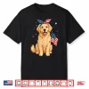 Golden Retriever Dog Us America Flag 4Th July Patriotic Dog Shirt