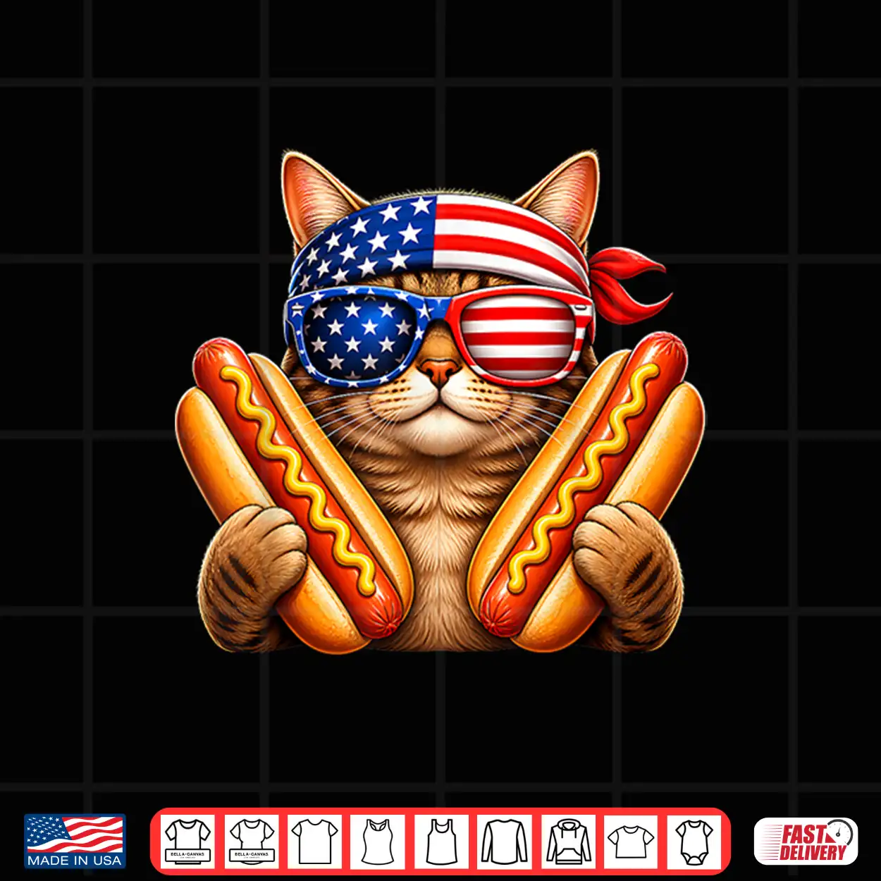 Funny Cat Hotdog 4Th Of July Patriotic Usa Flag Men Women Shirt Funny Cat Hotdog 4Th Of July Patriotic Usa Flag Men Women Shirt
