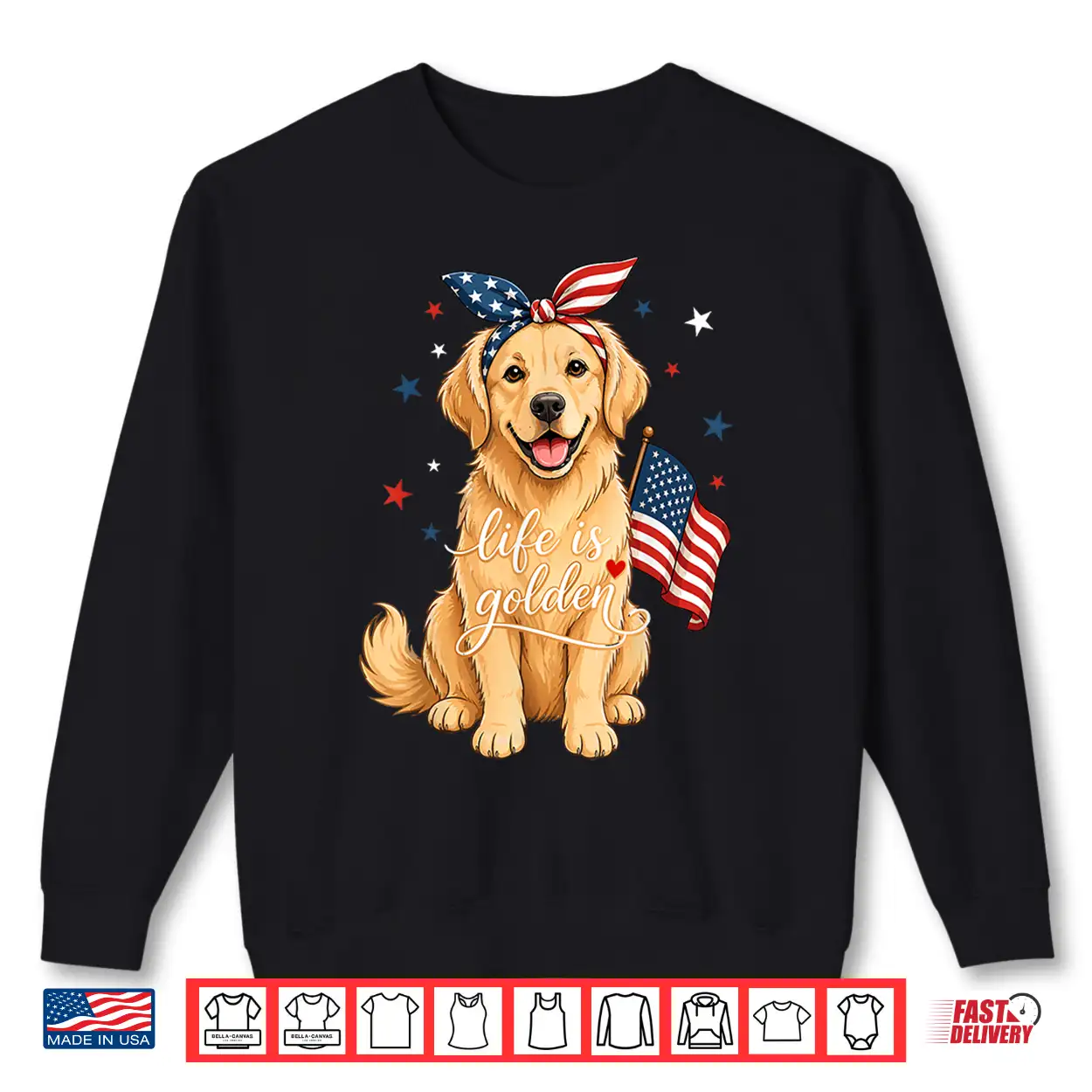 Golden Retriever Dog Us America Flag 4Th July Patriotic Dog Shirt Golden Retriever Dog Us America Flag 4Th July Patriotic Dog Shirt