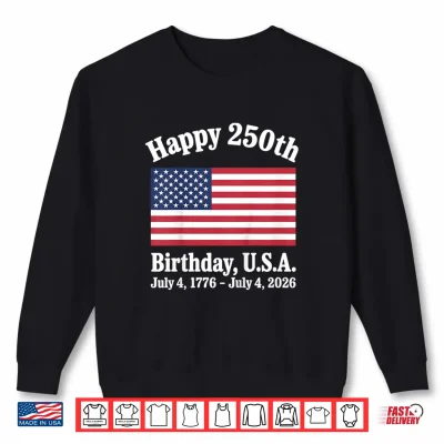 Sweatshirt Happy 250th USA 4th of July 1776 2026 Kids Boys Girls Shirt