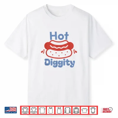 Hot Diggity Dog Funny Hot Dog Bbq Grilling 4Th Of July Shirt