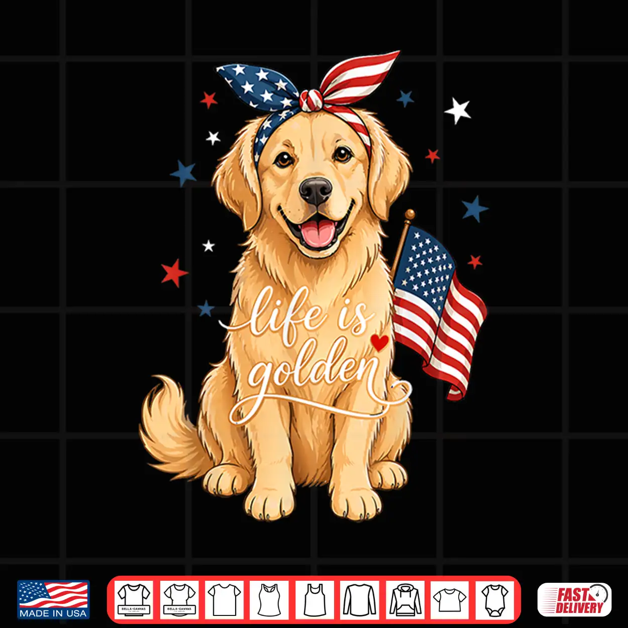 Golden Retriever Dog Us America Flag 4Th July Patriotic Dog Shirt Golden Retriever Dog Us America Flag 4Th July Patriotic Dog Shirt