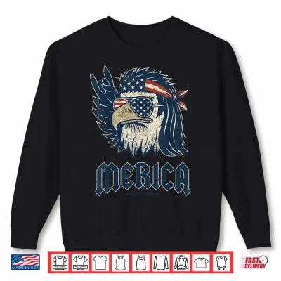 Sweatshirt Merica Eagle Rock Hand 4th of July Vintage Shirt